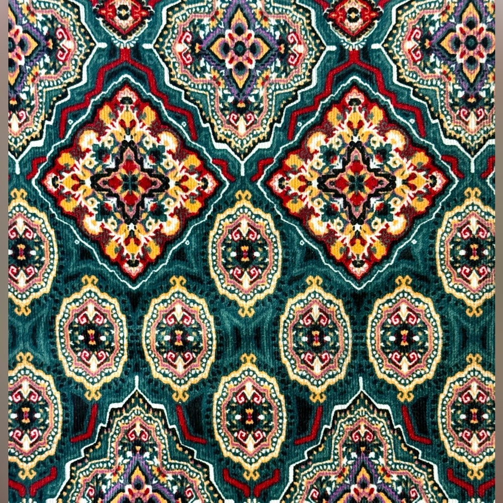 Loft Boho Kaleidoscope Psychedelic Print on Cotton Corduroy A-Line Mini Skirt - Picture 5 of 7